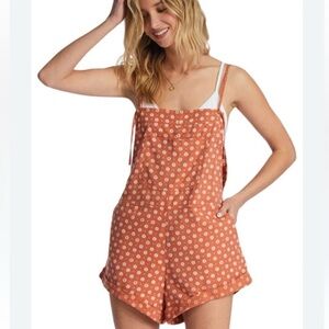 Billabong Wild Pursuit Brick Romper Overall Large